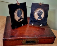 Pair antique convex glass - of,