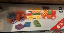 Small Foot 16 Piece Wooden Train Building Blocks Set Kids Toys
