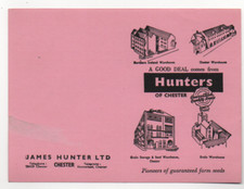 Single Whist Score Card - Hunters of Chester, seed merchants. pink