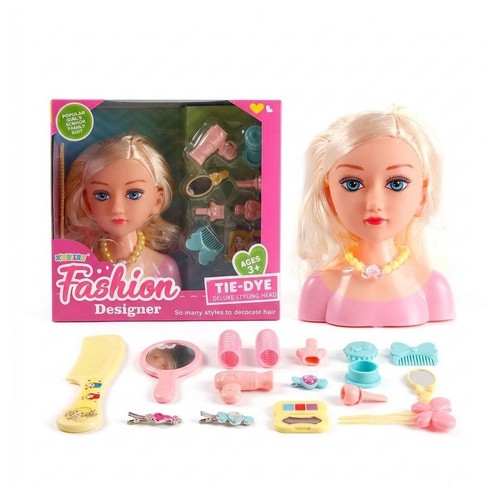Girls styling head doll with - head,