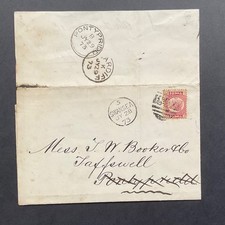 POSTAL HISTORY GB 1873 ½d Bantam pl 5 Swansea to Taffswell.