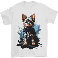 Yorkshire Terrier Splash Yorkie Dog Mens T-Shirt 100% Cotton