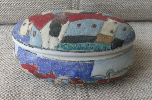 Unusual textured oval ceramic - unusual,