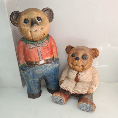 Vintage wooden bear figurine - vintage,