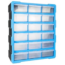 18 Drawers DIY Storage Organiser Unit Tools Parts Craft Box Cabinet damaged