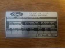 (*7) 1971-80 UK CHASSIS PLATE