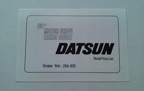 Datsun price list 1974 - list,