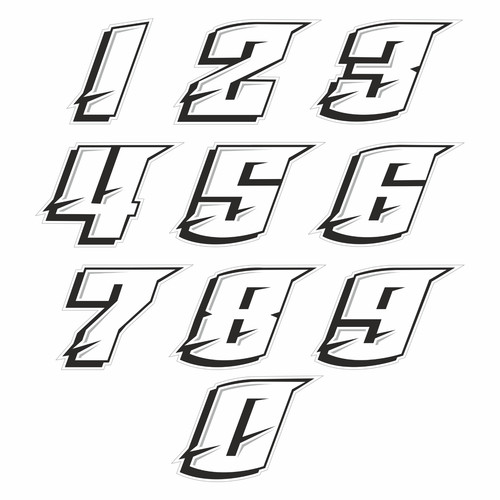 Vinyl racing number sticker - vinyl,