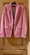 Ladies Next Tailoring Pink Single Breasted 60% Wool Blazer/Jacket Size 10 - VGC