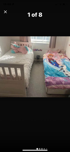 Used white wooden - , bed