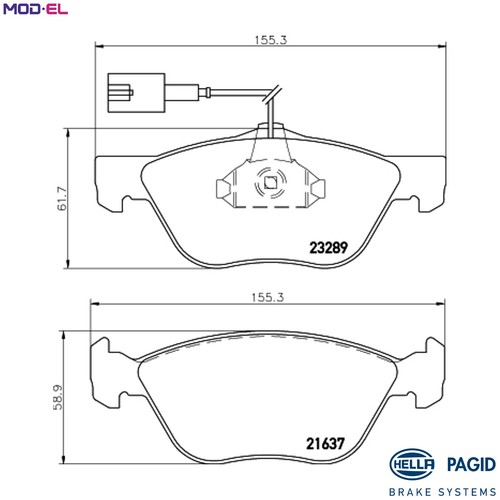 Brake pad set disc - brake, 8db