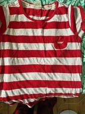 womens red and white lee cooper shirt size 14 in excellent condition