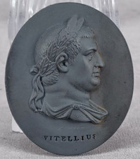 Wedgwood Roman Emperor Vitellius Black Basalt Portrait Medallion Plaque 1780-95