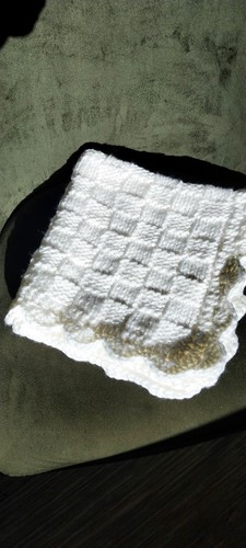 Hand knitted baby shawl - hand,