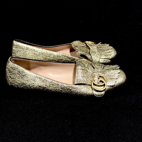 Gucci shoes gold crinkled - gucci,