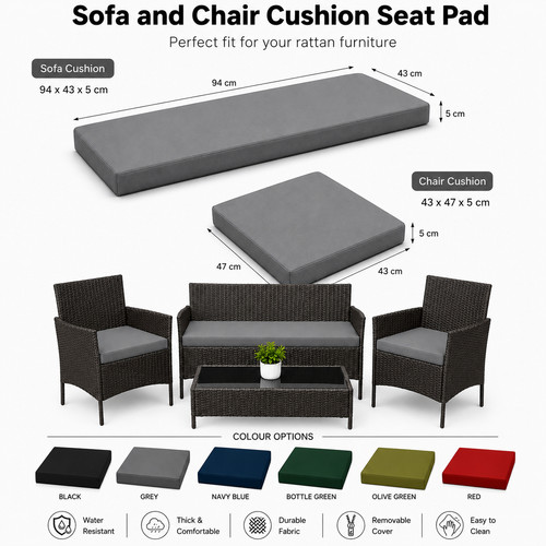 Rattan chair cushion set - rattan,