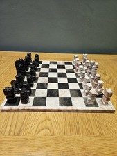 Marble Chess Set Board and Pieces 33cm X 33cm