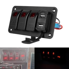 3 Gang Toggle Switch Panel USB