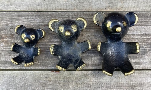 Vintage brass bear trio - vintage,