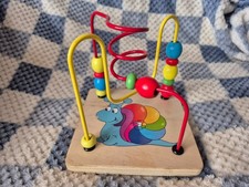 Wooden Bead Maze Toy With Snail Picture