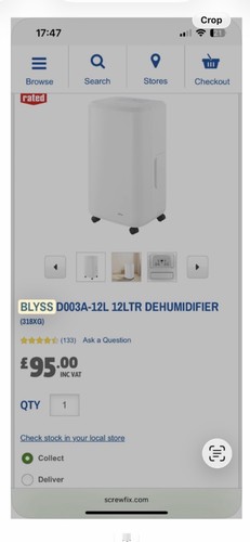 Blyss dehumidifier 12l - blyss,