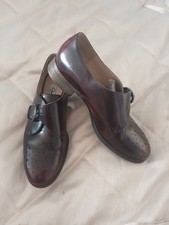 Clarks Narrative Busby Jazz Burgundy Oxblood Leather Buckle Brogues. UK 5.5
