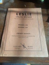 Leslie Organ Speaker  Owner's