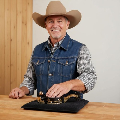 Cowboy boot spur - boot, engraved