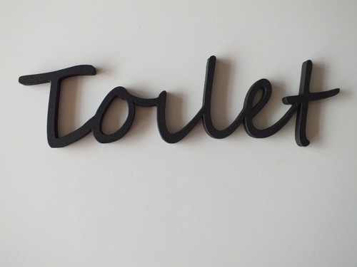Wooden 20cm toilet plaque - toilet,