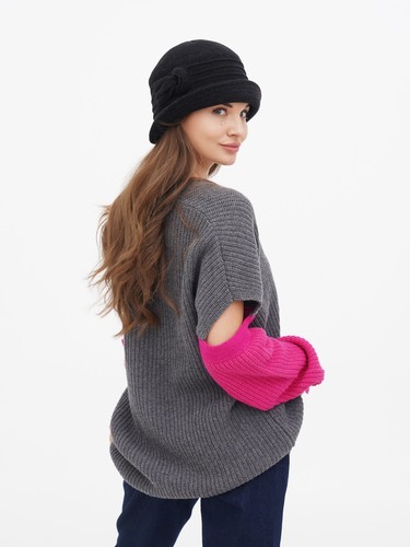 Women gray cloche hat - gray,