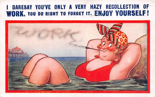 Postcard comic seaside fat - seaside,