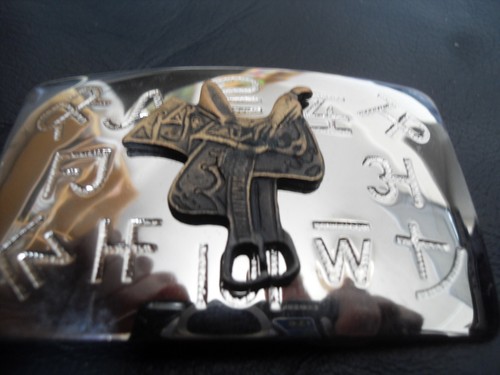 Chrome belt buckle - buckle, cattle