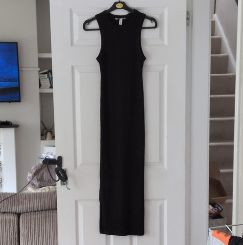 Black ribbed knit maxi - h&m,