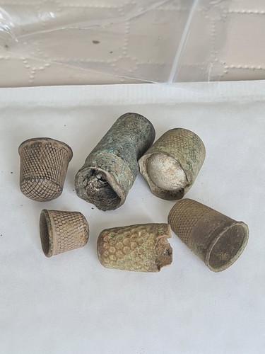 Medieval thimbles uncleaned - medieval,