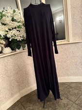 Fab Black M&S High Neck Maxi Dress Flattering Jersey Size 22 BNWT Long Sleeve