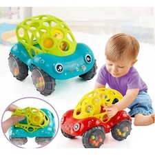 Baby Soft Rattle Car Toy, Infant Rattle Roll Car Toy 6-12 Months Baby 1-3