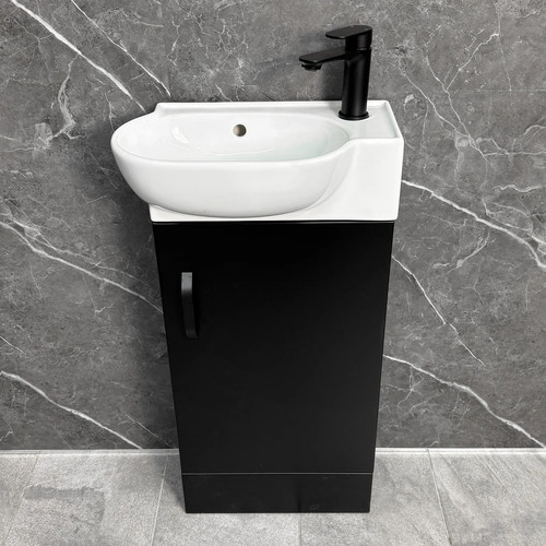 Black cloakroom vanity unit - vanity,