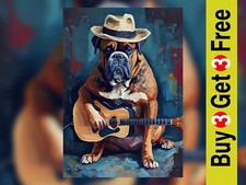 Guitar-Playing Dog Art Print