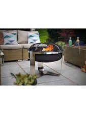 La Hacienda Camden Firepit with BBQ Grill Outdoor Cooking and Grilling Station