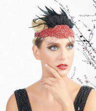 1920s Flapper Red Headband