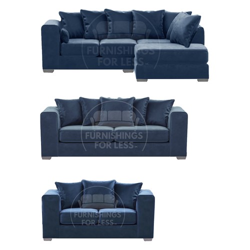 Ella blue corner plush velvet - blue,