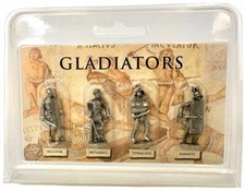 Set Of 4 Pewter Roman