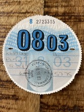 Old Tax Disc August 2003