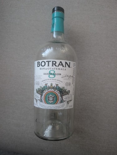 Botran rum empty bottle - rum,
