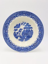 Antique "Willow" Blue Soup Bowls x3 , 9" | Gibson & Sons Ltd | Burslem England 