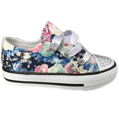 Girls diamante canvas shoes - girls,