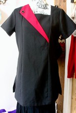 Ladies Uniform Tunic Top, 12 Beautician/Salon/Spa/Therapist, Simon Jersey, Black