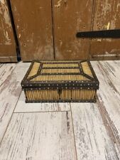ANGLO INDIAN RAJ ERA C19TH PORCUPINE QUILL BOX MATARA 8X6"