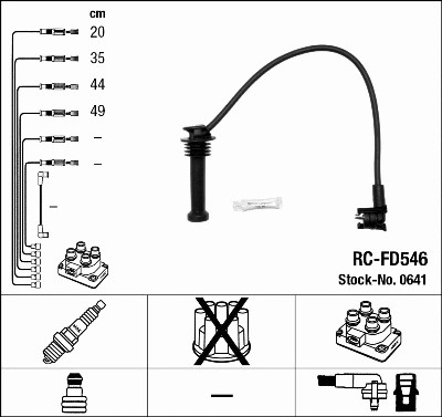 Ignition cable kit - fits:, ford