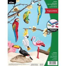 Bucilla Felt Ornaments Applique Kit Set Of 6 - Tropical Birds